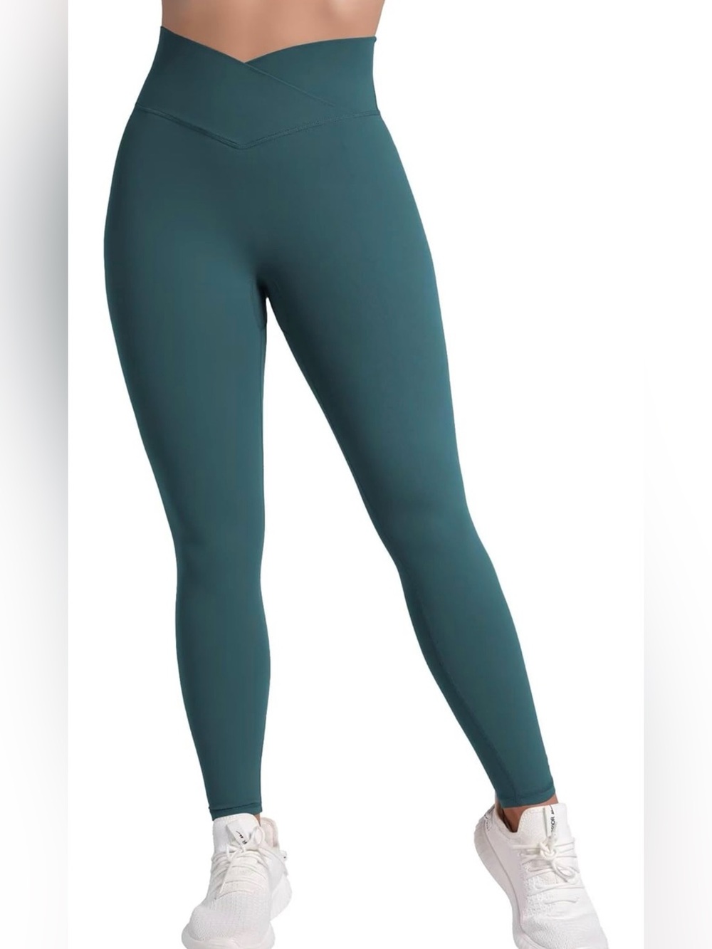 High-Waist Seam Detail Active Leggings - Teal